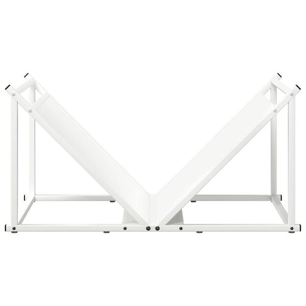 vidaXL Ράφι Καυσόξυλων Λευκό 70x43x34,5 εκ. Χάλυβας ψυχρής έλασης