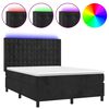 vidaXL &Kappa;&rho;&epsilon;&beta;ά&tau;&iota; Boxspring &mu;&epsilon; &Sigma;&tau;&rho;ώ&mu;&alpha; & LED &Mu;&alpha;ύ&rho;&omicron; 140x190 &epsilon;&kappa;. &Beta;&epsilon;&lambda;&omicron;ύ&delta;&iota;&nu;&omicron;