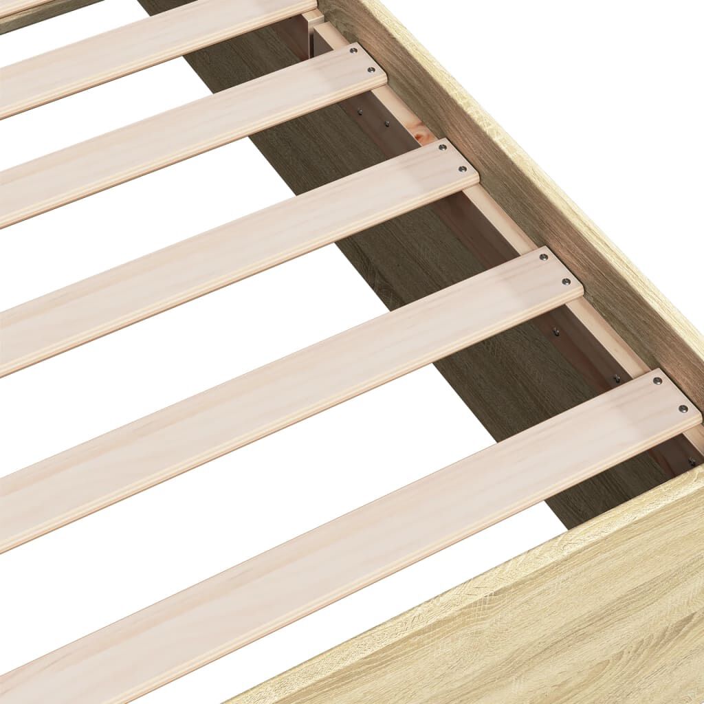 vidaXL Πλαίσιο Κρεβατιού Sonoma Δρυς 140x200 εκ. Επεξεργασμένο Ξύλο