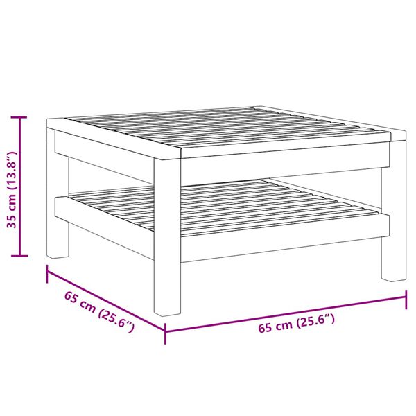 vidaXL Τραπεζάκι Σαλονιού 65 x 65 x 35 εκ. από Μασίφ Ξύλο Ακακίας