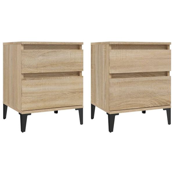 vidaXL Κομοδίνα 2 τεμ. Sonoma Δρυς 40 x 35 x 50 εκ.