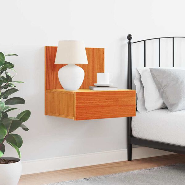 vidaXL Κομοδίνο Κερωτό καφέ 42 x 32,5 x 40 εκ Μασίφ ξύλο πεύκου