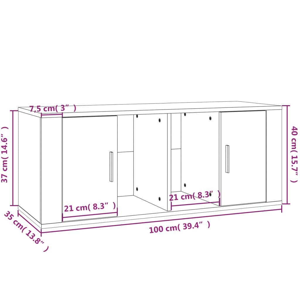 vidaXL Έπιπλο Τηλεόρασης Sonoma Δρυς 100x35x40 εκ. Επεξ. Ξύλο