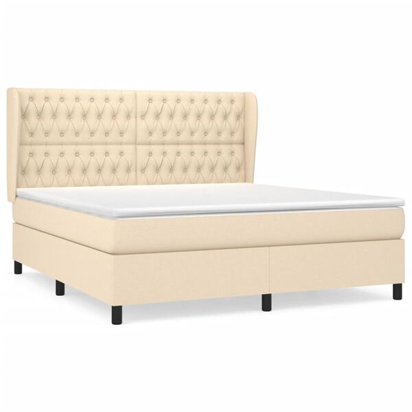 vidaXL &Kappa;&rho;&epsilon;&beta;ά&tau;&iota; Boxspring &mu;&epsilon; &Sigma;&tau;&rho;ώ&mu;&alpha; &Kappa;&rho;&epsilon;&mu; 180x200 &epsilon;&kappa;. &Upsilon;&phi;&alpha;&sigma;&mu;ά&tau;&iota;&nu;&omicron;
