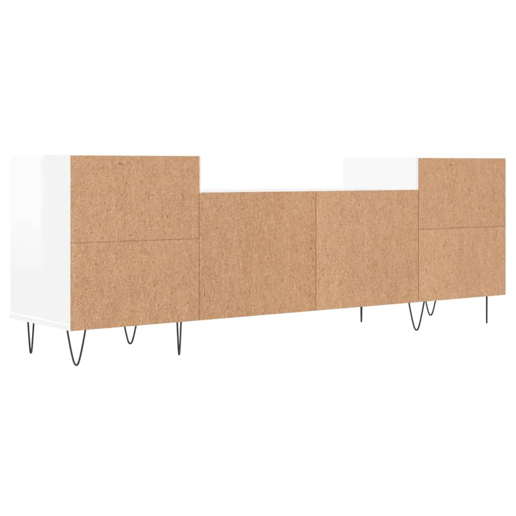 vidaXL Έπιπλο Τηλεόρασης Γυαλ. Λευκό 160x35x55 εκ. Επεξεργασμένο Ξύλο