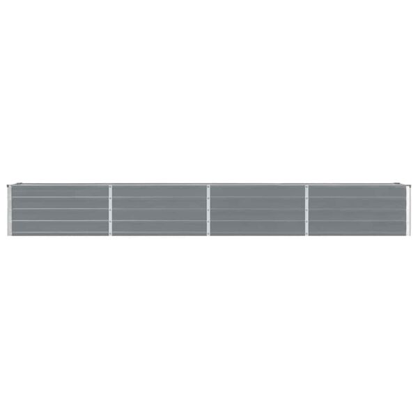 vidaXL Ζαρντινιέρα Υπερυψωμένη Γκρι 320x40x45 εκ. Γαλβανισμ. Χάλυβας