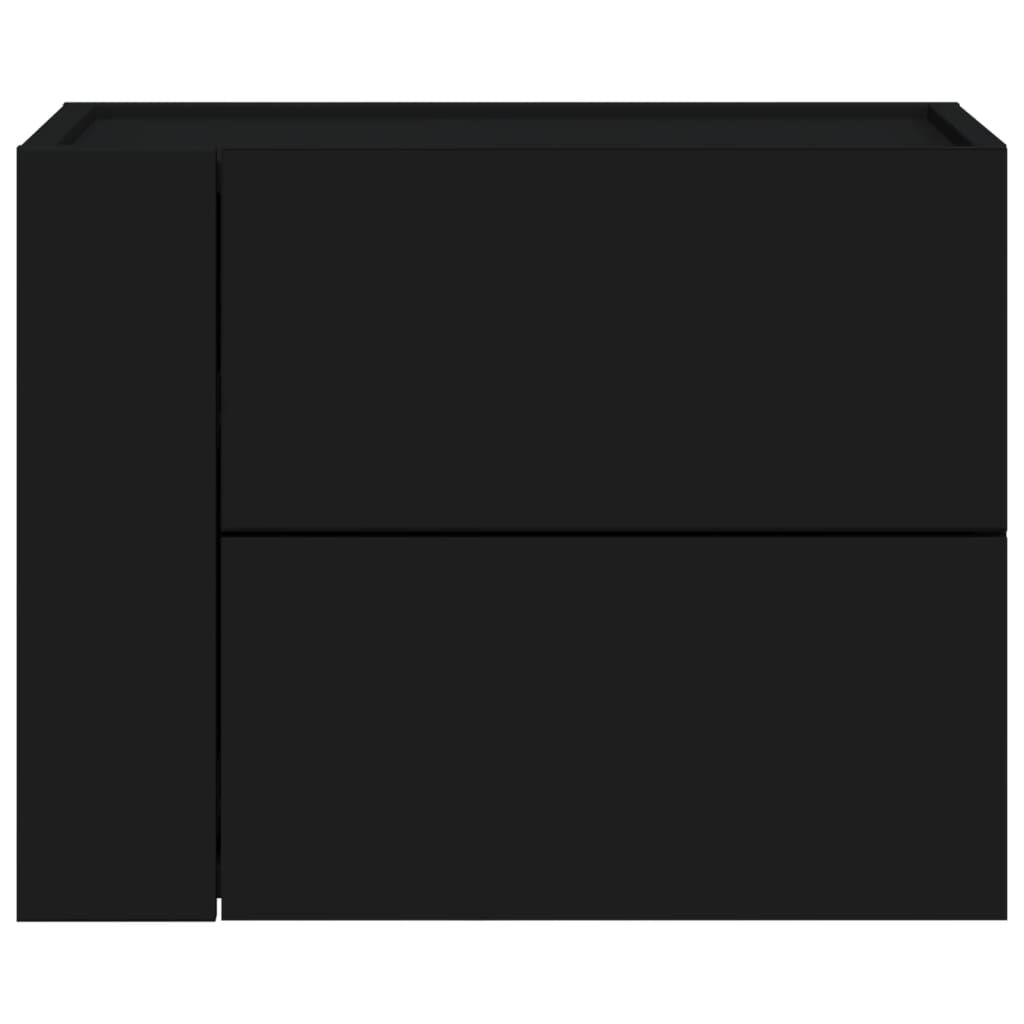 vidaXL Κομοδίνα Επιτοίχια 2 τεμ. Μαύρα 45x30x35 εκ.