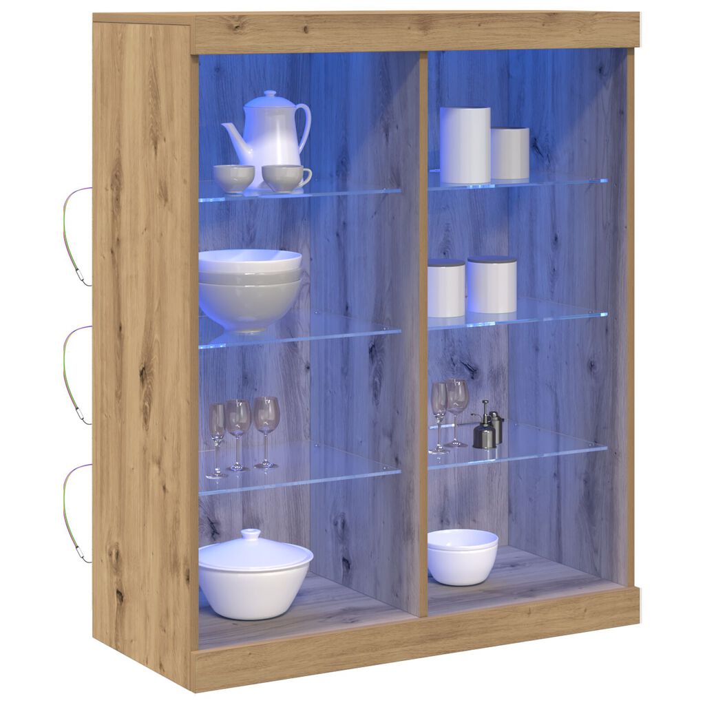 vidaXL Μπουφές με LED Φώτα Artisan Oak 41x37x100 εκ.