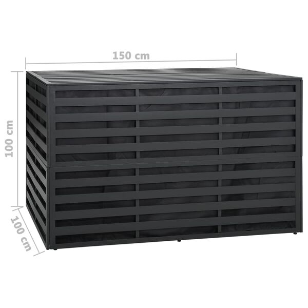 vidaXL Μπαούλο Αποθήκευσης Κήπου Ανθρακί 150x100x100 εκ. Αλουμινίου