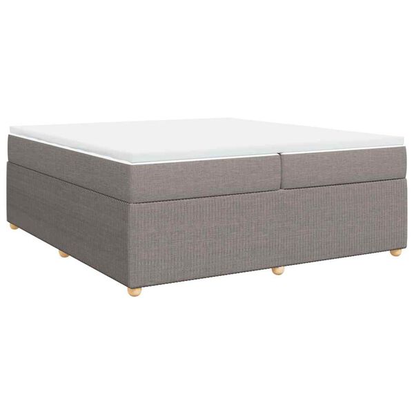 vidaXL &Kappa;&rho;&epsilon;&beta;ά&tau;&iota; Boxspring &mu;&epsilon; &Sigma;&tau;&rho;ώ&mu;&alpha; Taupe 200x200 &epsilon;&kappa;. &Upsilon;&phi;&alpha;&sigma;&mu;ά&tau;&iota;&nu;&omicron;