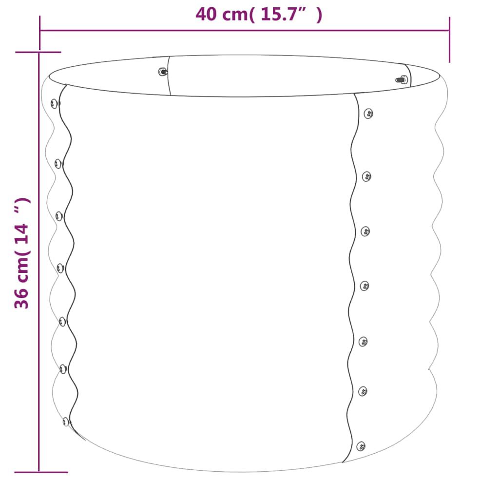 vidaXL Ζαρντινιέρα Ασημί 40x40x36 εκ. Ατσάλι με Ηλεκτρ. Βαφή Πούδρας