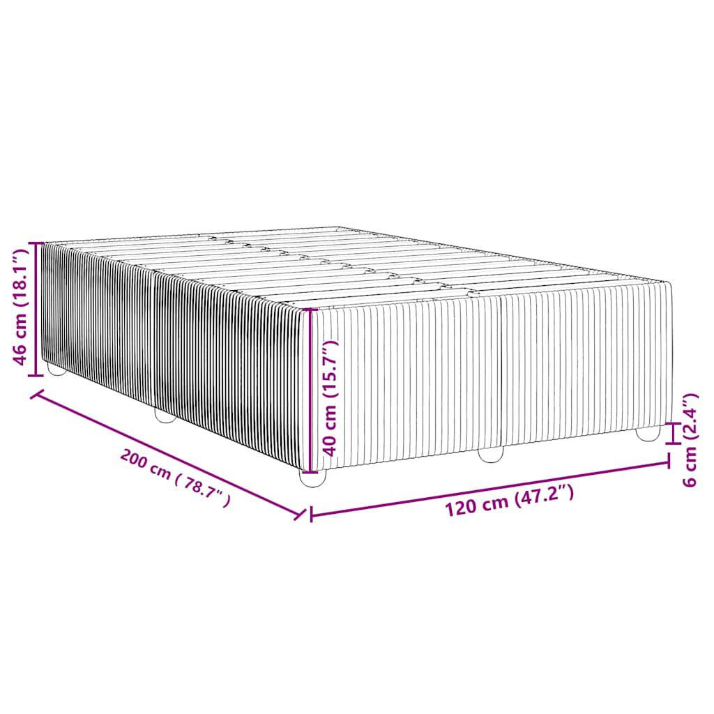 vidaXL Πλαίσιο Κρεβατιού Μπλε 120 x 200 εκ. Βελούδινο