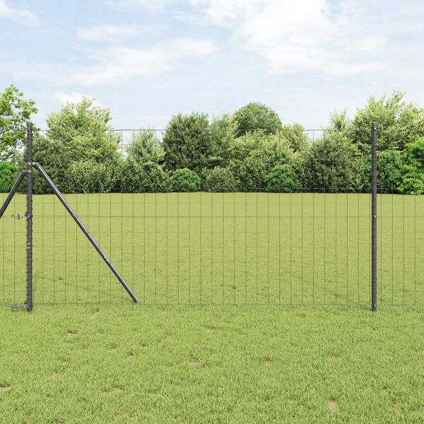vidaXL Φράχτης Εuro Γκρι 1.4 x 10 m Σίδηρος με επικάλυψη PVC
