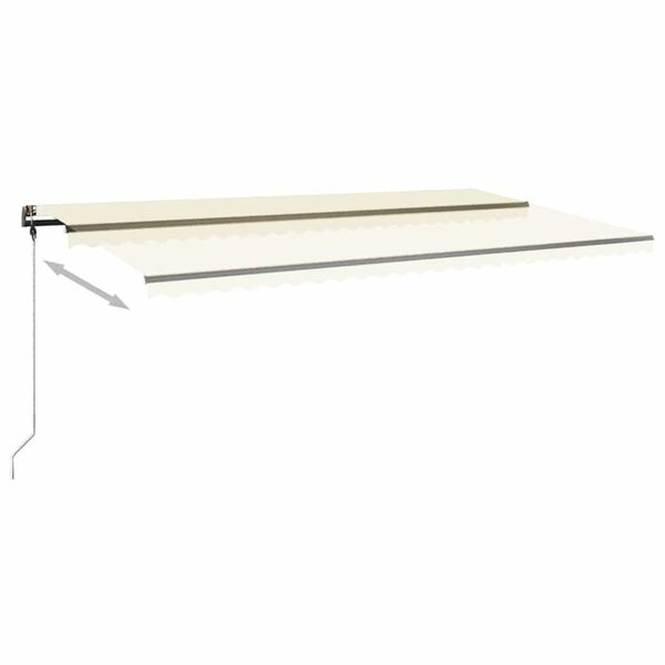 vidaXL Τέντα Συρόμενη Χειροκίνητη με LED Κρεμ 600 x 300 εκ.