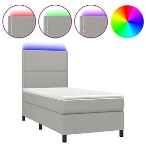 vidaXL &Kappa;&rho;&epsilon;&beta;ά&tau;&iota; Boxspring &mu;&epsilon; &Sigma;&tau;&rho;ώ&mu;&alpha; & LED &Alpha;&nu;.&Gamma;&kappa;&rho;&iota; 90x190 &epsilon;&kappa;. &Upsilon;&phi;&alpha;&sigma;&mu;ά&tau;&iota;&nu;&omicron;