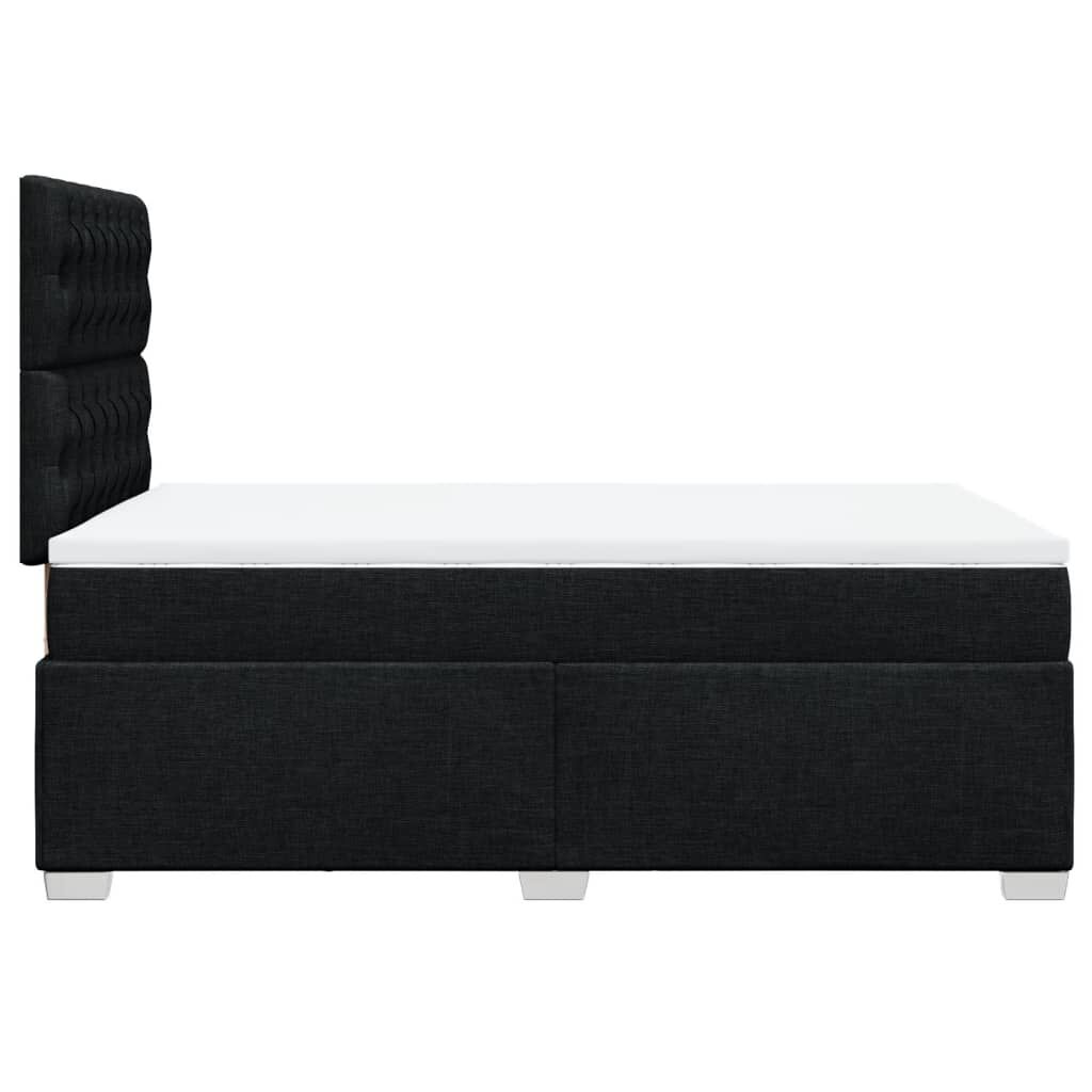 vidaXL Κρεβάτι Boxspring με Στρώμα Μαύρο 120x190 εκ. Υφασμάτινο