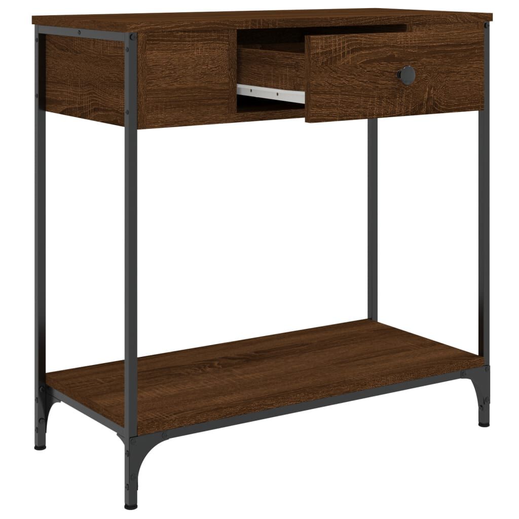 vidaXL Τραπέζι Κονσόλα Καφέ Δρυς 75x34,5x75 εκ. Επεξεργασμένο Ξύλο
