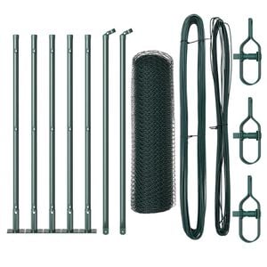 vidaXL Φράχτης με Στήλες. Πράσινο 0.4 x 10 μ Ατσάλι με επικάλυψη PVC