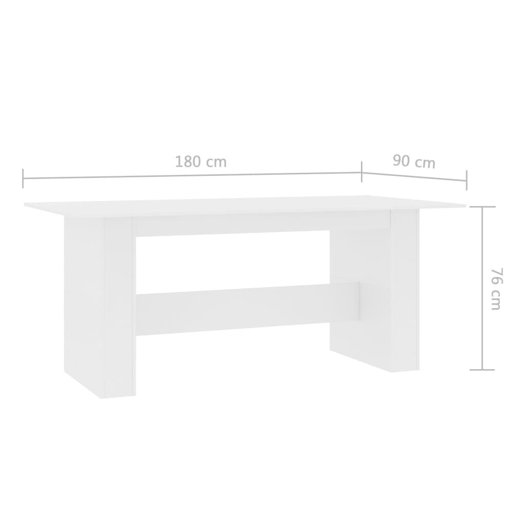 vidaXL Τραπεζαρία Λευκή 180 x 90 x 76 εκ. από Επεξ. Ξύλο