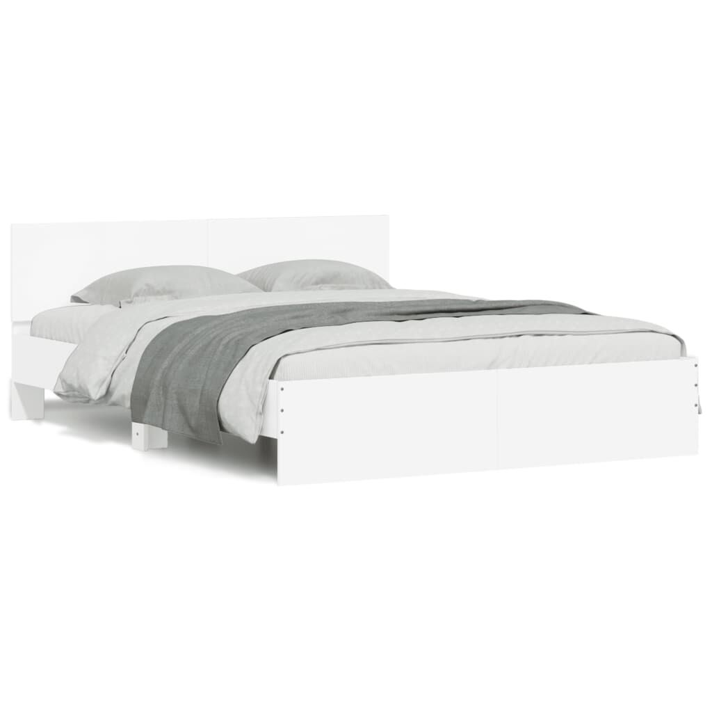 vidaXL Πλαίσιο Κρεβατιού με Κεφαλάρι/LED Λευκό 160x200 εκ.