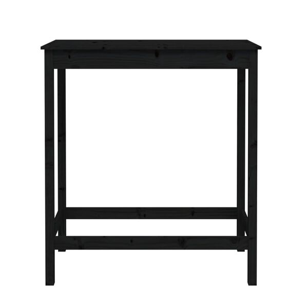 vidaXL Τραπέζι Μπαρ μαύρος 100x50x110 εκ. από Μασίφ Ξύλο Πεύκου