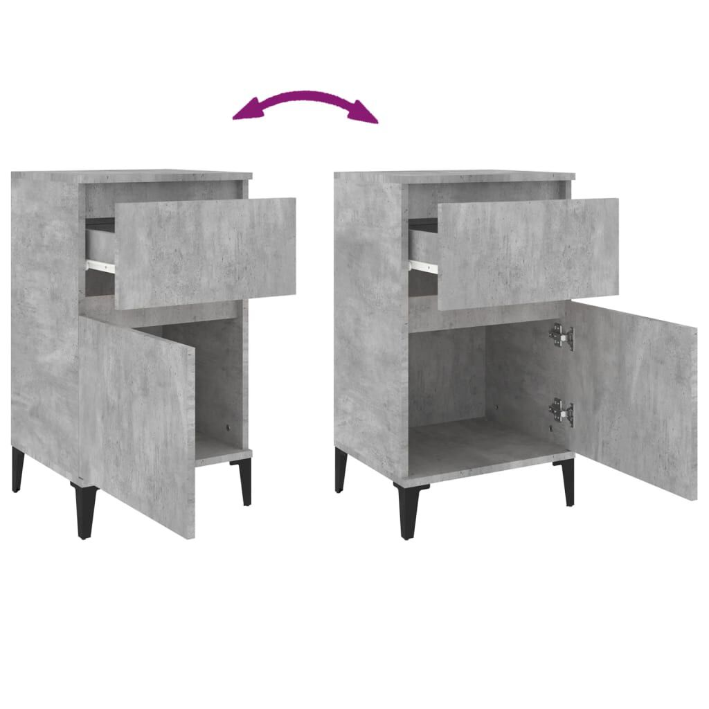vidaXL Κομοδίνα 2 τεμ. Γκρι Σκυροδέματος 40x35x70 εκ.