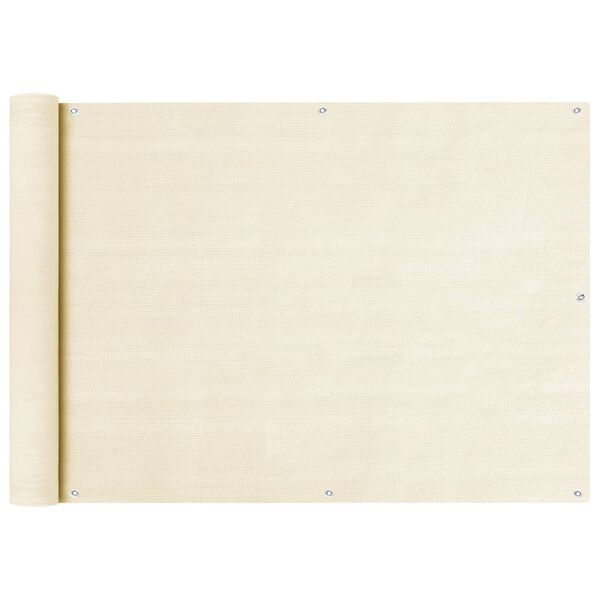 vidaXL Διαχωριστικό Βεράντας Κρεμ 75 x 400 εκ. από HDPE