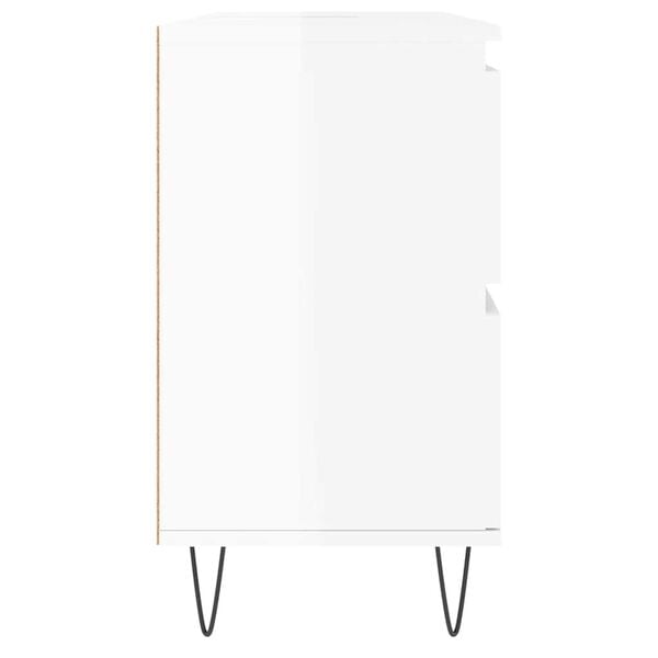 vidaXL Ντουλάπι Μπάνιου Γυαλ. Λευκό 80 x 33 x 60 εκ. από Επεξεργ. Ξύλο