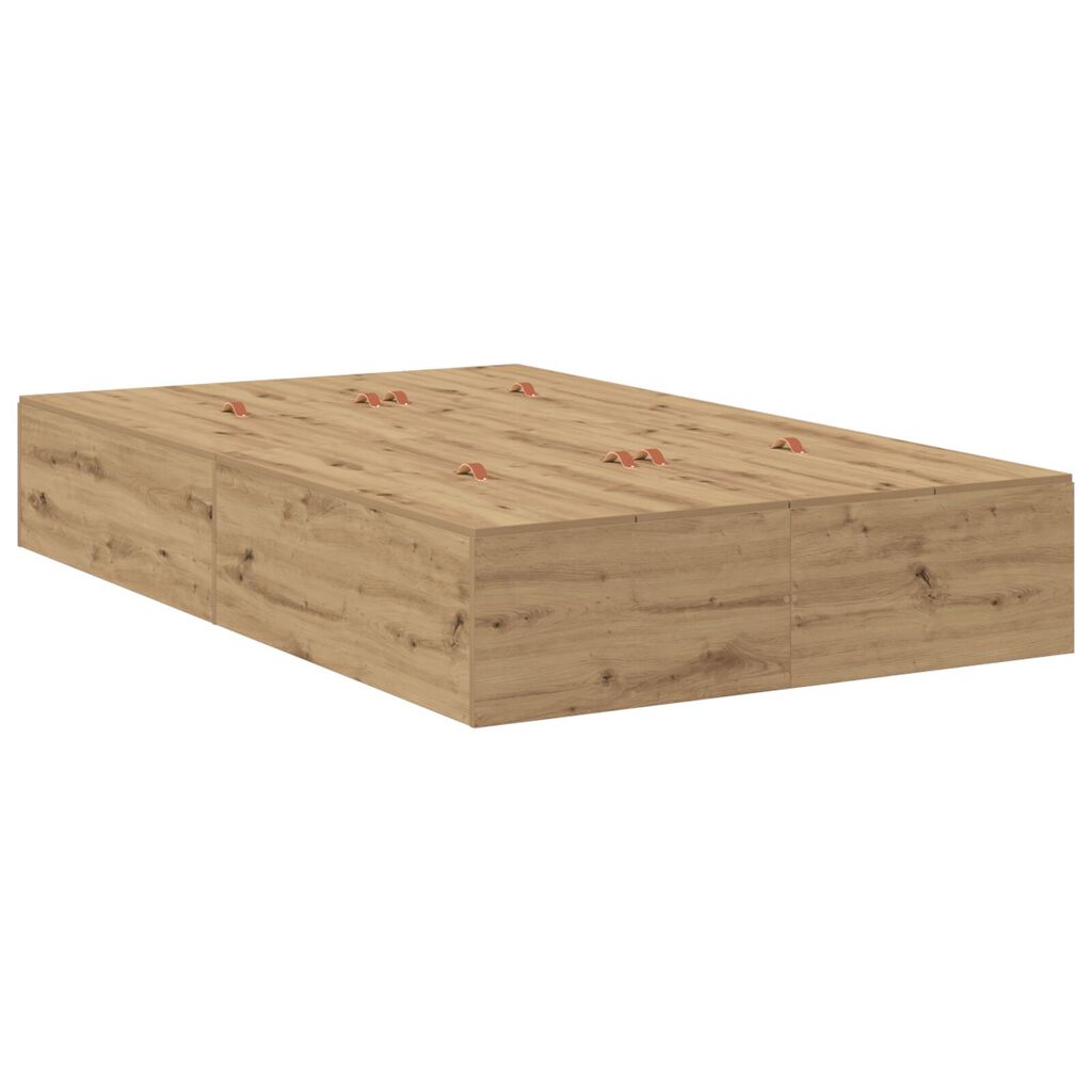 vidaXL Κρεβάτι αποθήκευσης Artisan Oak 120x200 εκ