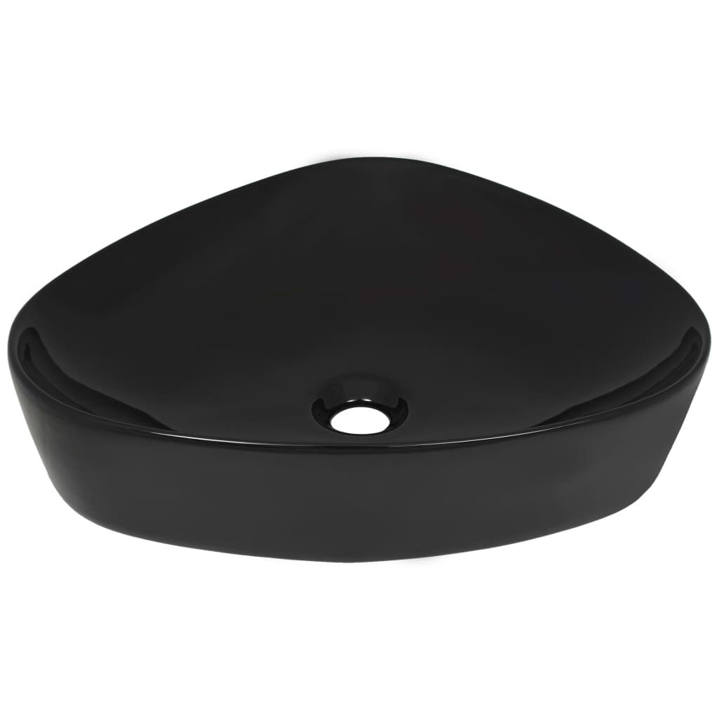 vidaXL Νιπτήρας Τριγωνικός Μαύρος 50,5 x 41 x 12 εκ. Κεραμικός