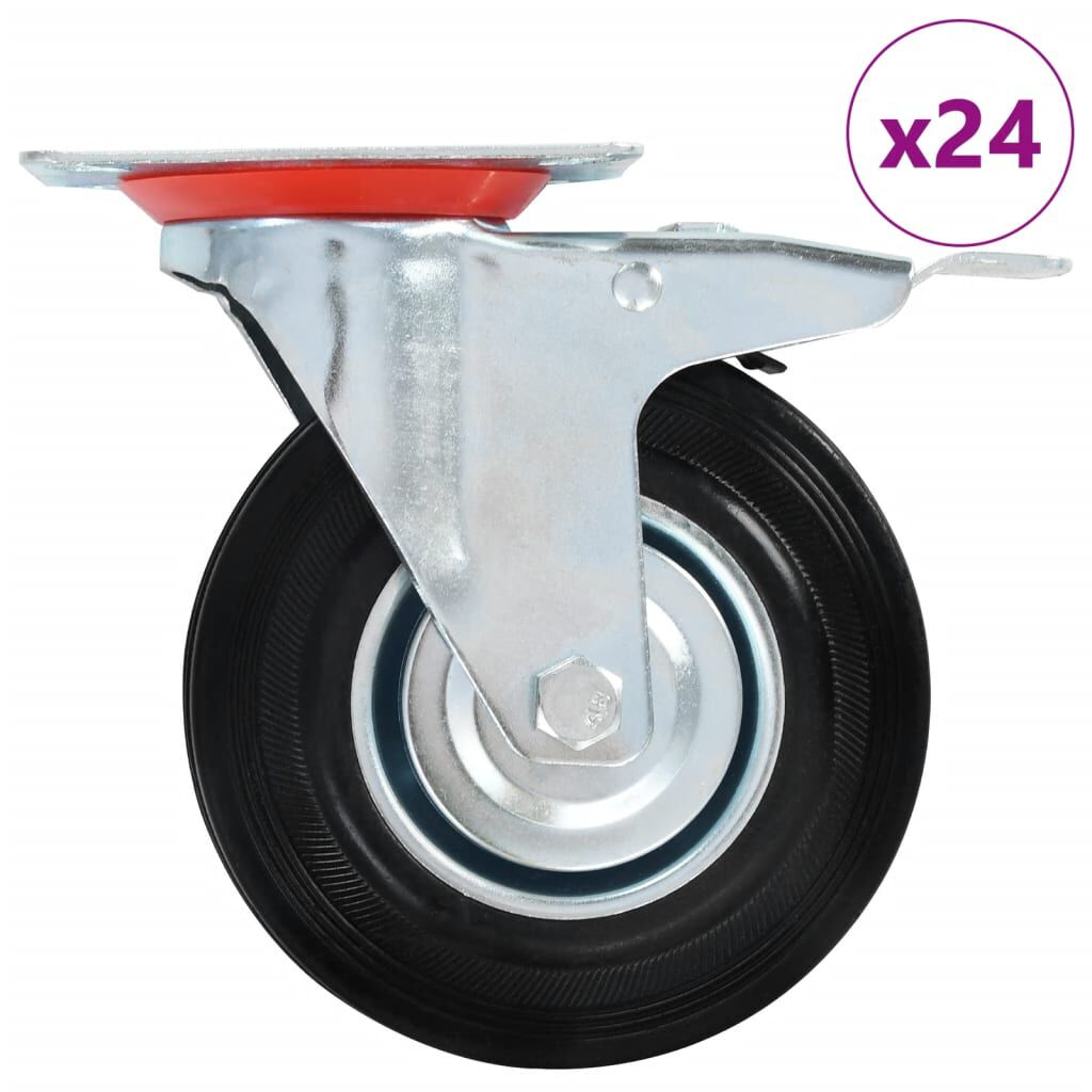 vidaXL Ρόδες Περιστρεφόμενες 24 τεμ. 125 χιλ.