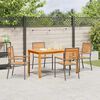 vidaXL Σέτ φαγητού για κήπο 5 pcs Γκρι Πολυ ράταν