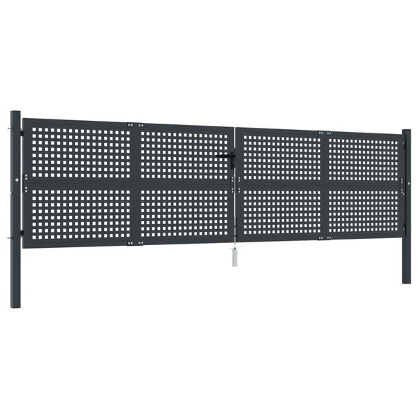 vidaXL Πύλη Κήπου Ανθρακί 400 x 125 εκ. Ατσάλινη