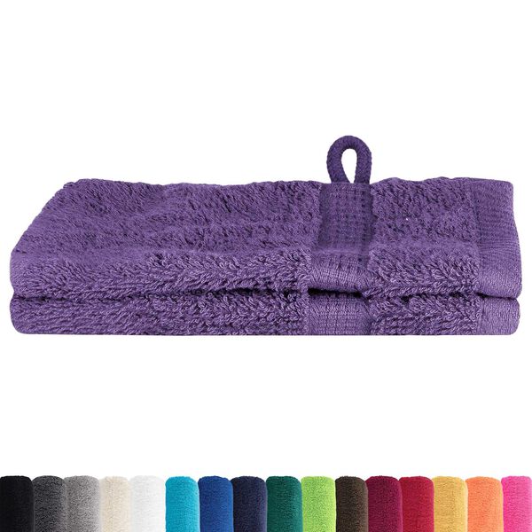 vidaXL Πετσέτες 2 pcs Μοβ 15 x 21 cm Βαμβάκι