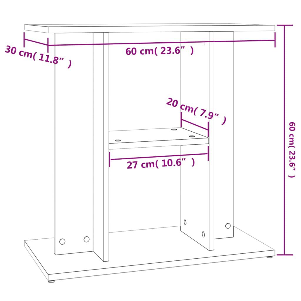vidaXL Βάση Ενυδρείου Καφέ Δρυς 60x30x60 εκ. από Επεξεργασμένο Ξύλο