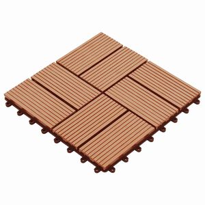 vidaXL &Pi;&lambda;ά&kappa;&alpha; &Kappa;&alpha;&tau;&alpha;&sigma;&kappa;&epsilon;&upsilon;ή&sigmaf; 11 pcs &Xi;ύ&lambda;&omicron; teak 30 x 30 cm WPC