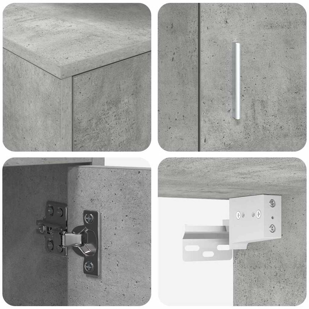 vidaXL Σετ 4 τεμαχίων για ντουλάπα τηλεόρασης 4 pcs Γκρι σκυροδέματος