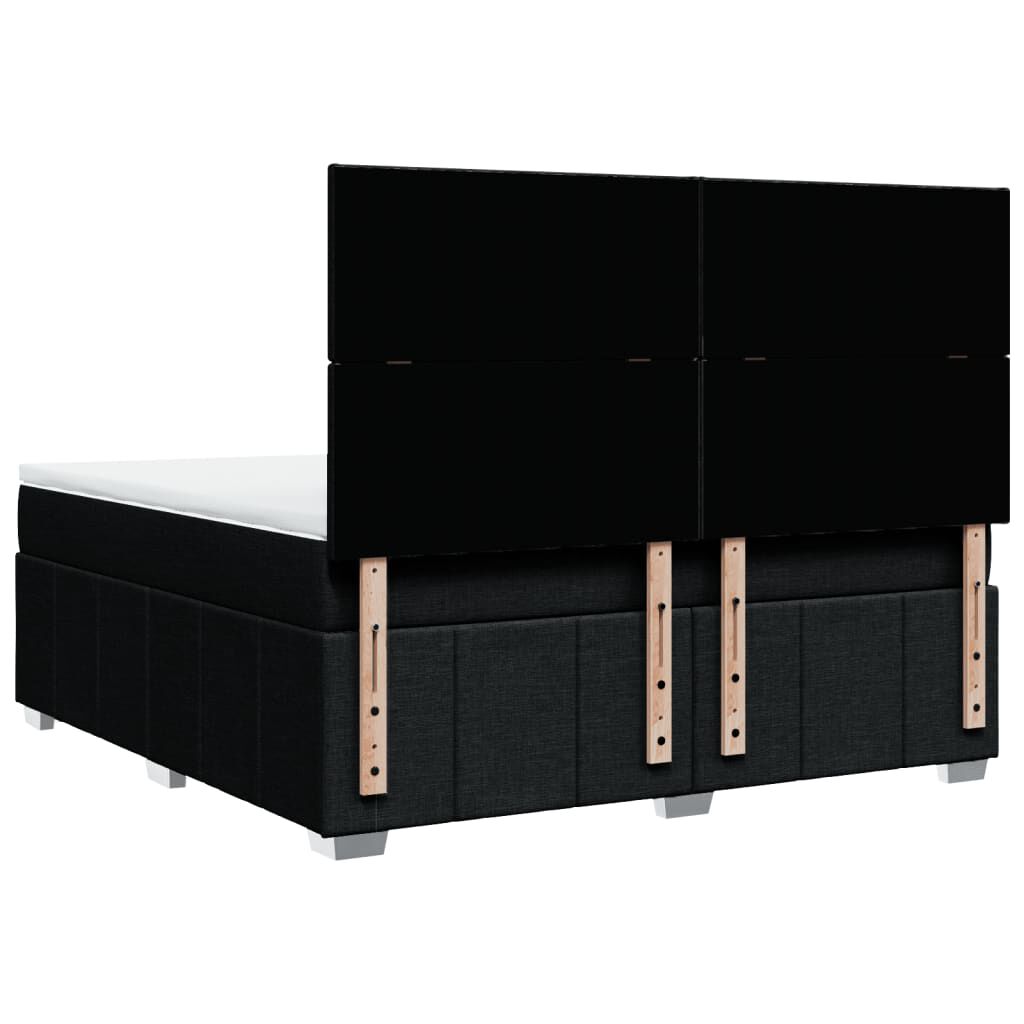 vidaXL Κρεβάτι Boxspring με Στρώμα Μαύρο 180x200 εκ. Υφασμάτινο