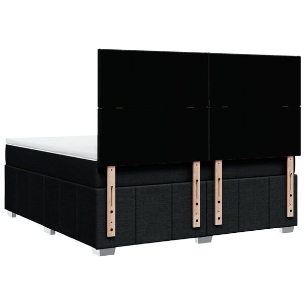 vidaXL Κρεβάτι Boxspring με Στρώμα Μαύρο 180x200 εκ. Υφασμάτινο