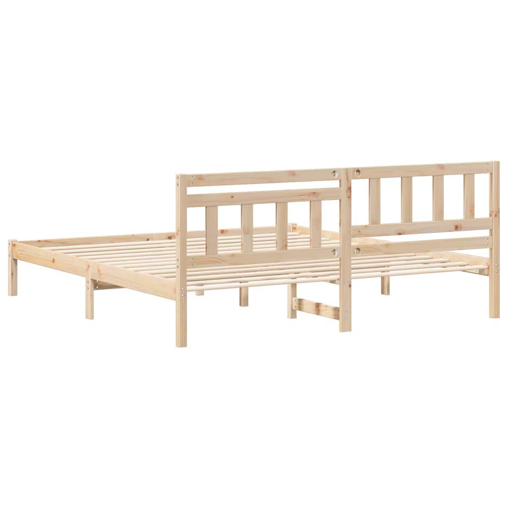 vidaXL Σκελετός Κρεβατιού Καφέ 200 x 200 cm Μασίφ ξύλο πεύκου