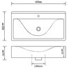 vidaXL Νιπτήρας με Οπή Υπερχείλισης Ασημί 60 x 46 x 16 εκ. Κεραμικός