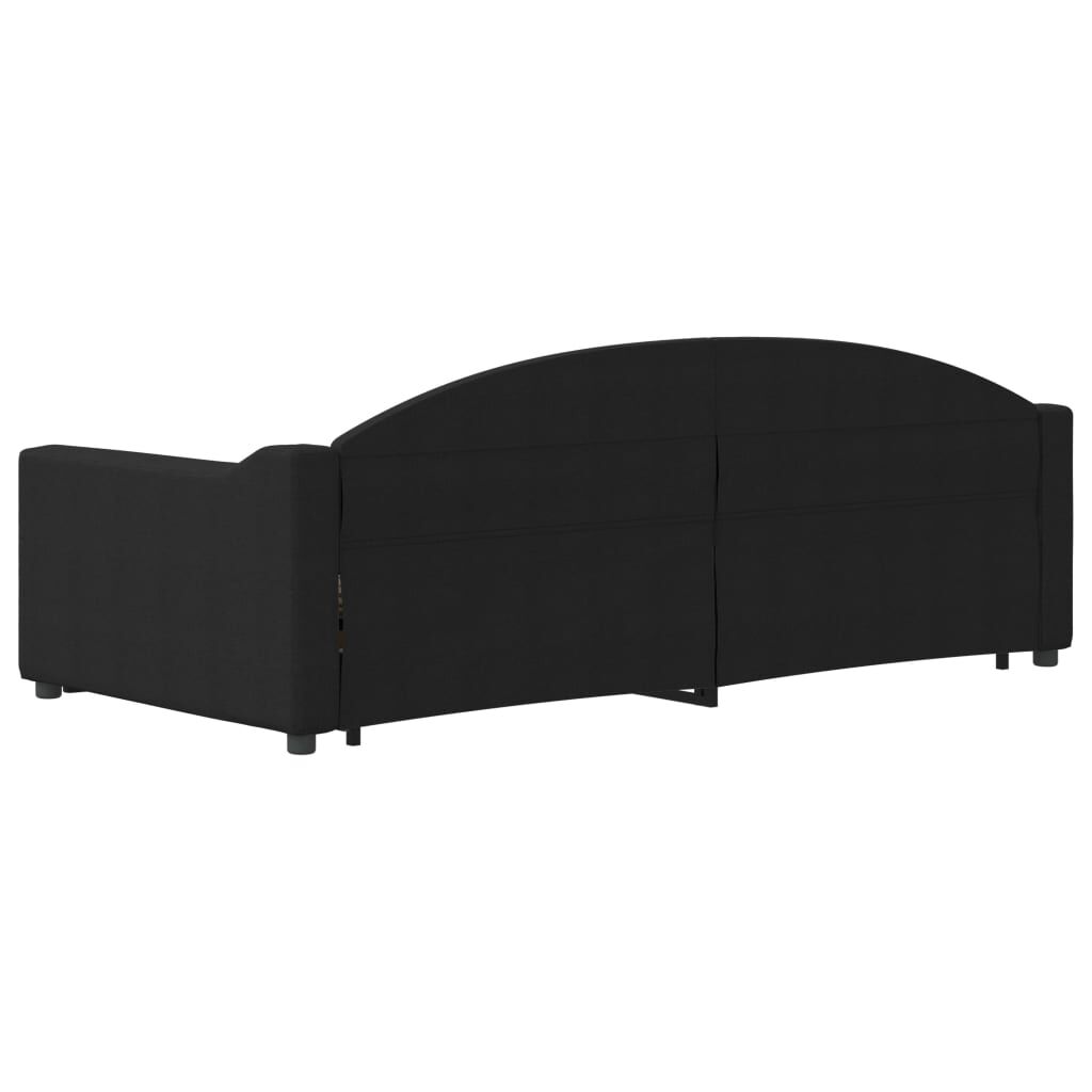 vidaXL Καναπές Κρεβάτι Συρόμενος Μαύρος 90x190 εκ. Ύφασμα & Συρτάρια