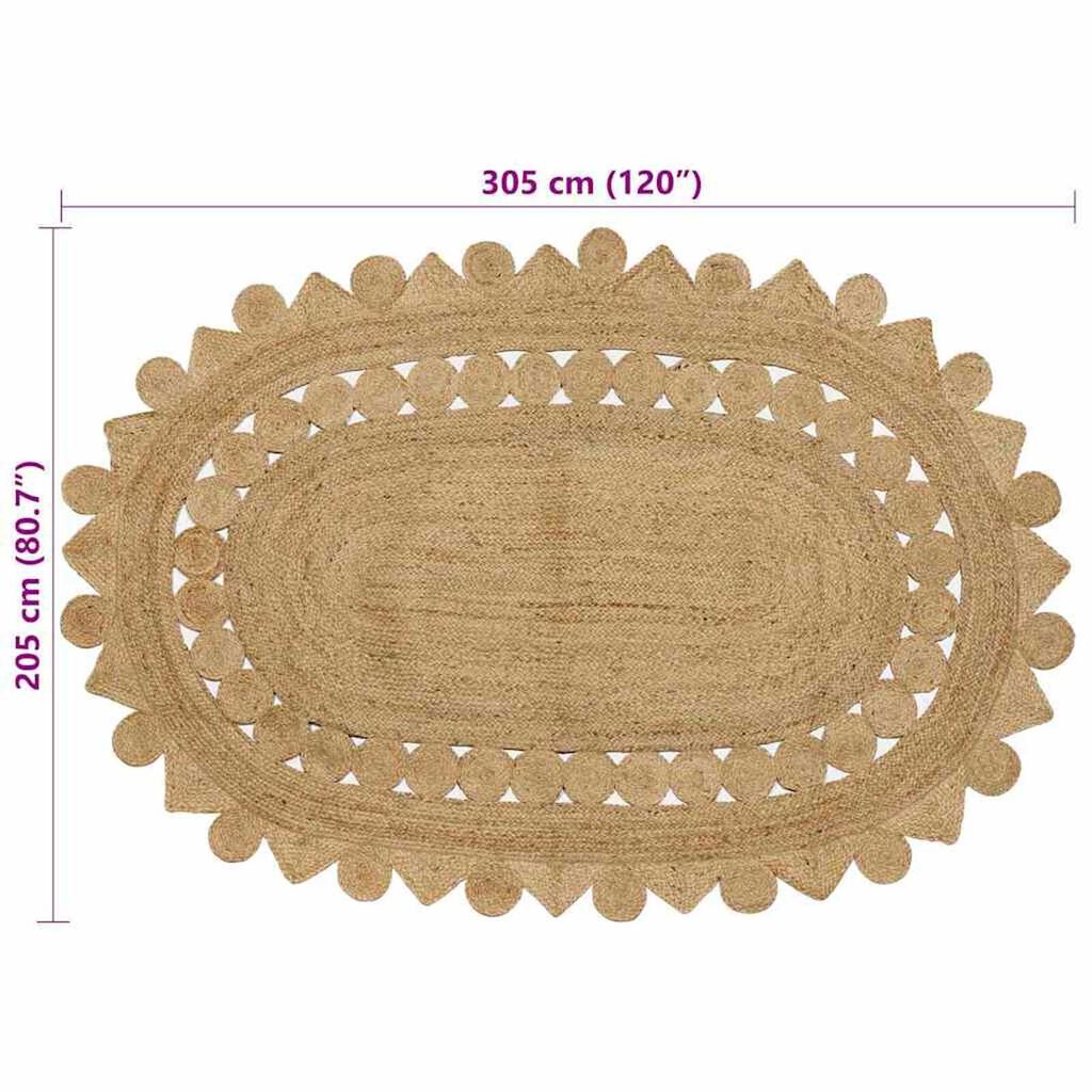 vidaXL Χαλί Μπεζ 205 x 305 εκ Γιούτα