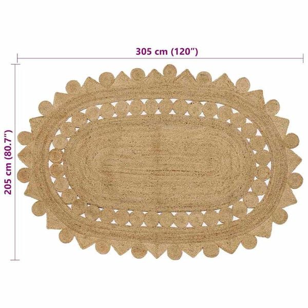 vidaXL Χαλί Μπεζ 205 x 305 εκ Γιούτα