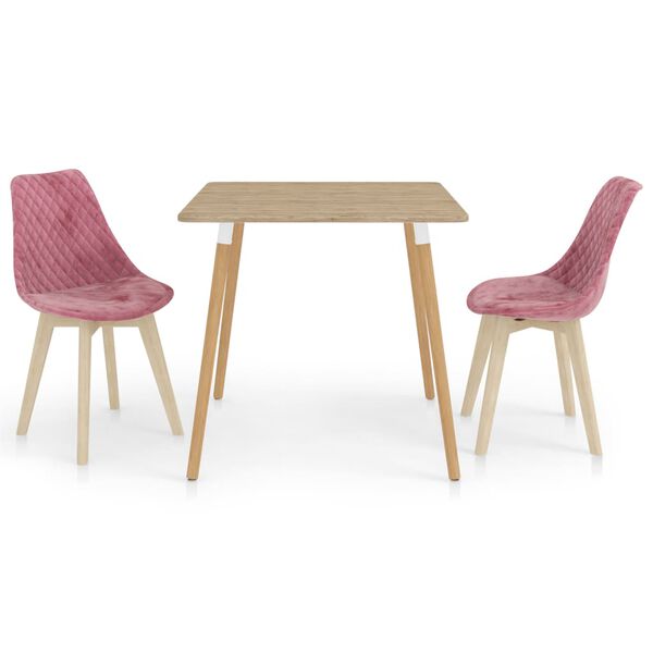 vidaXL Σετ Τραπεζαρίας 3 Τεμαχίων Ροζ