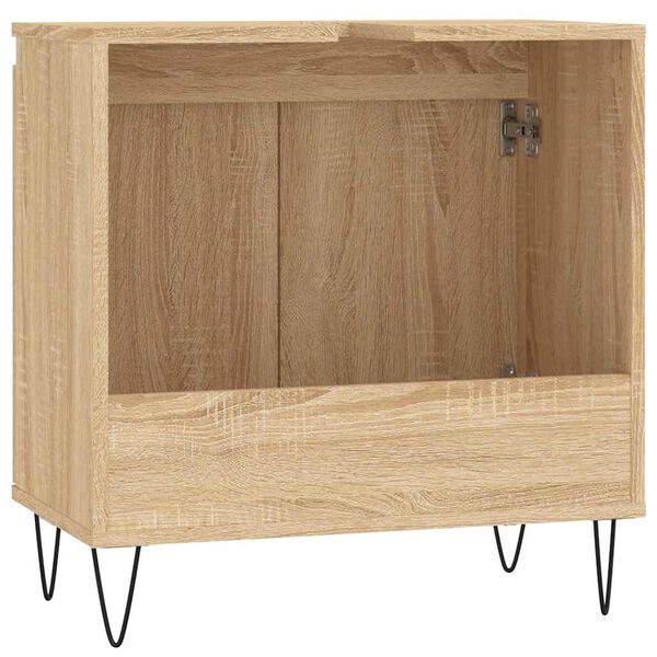 vidaXL Ντουλάπι Μπάνιου Sonoma Δρυς 58 x 33 x 60 εκ. από Επεξεργ. Ξύλο