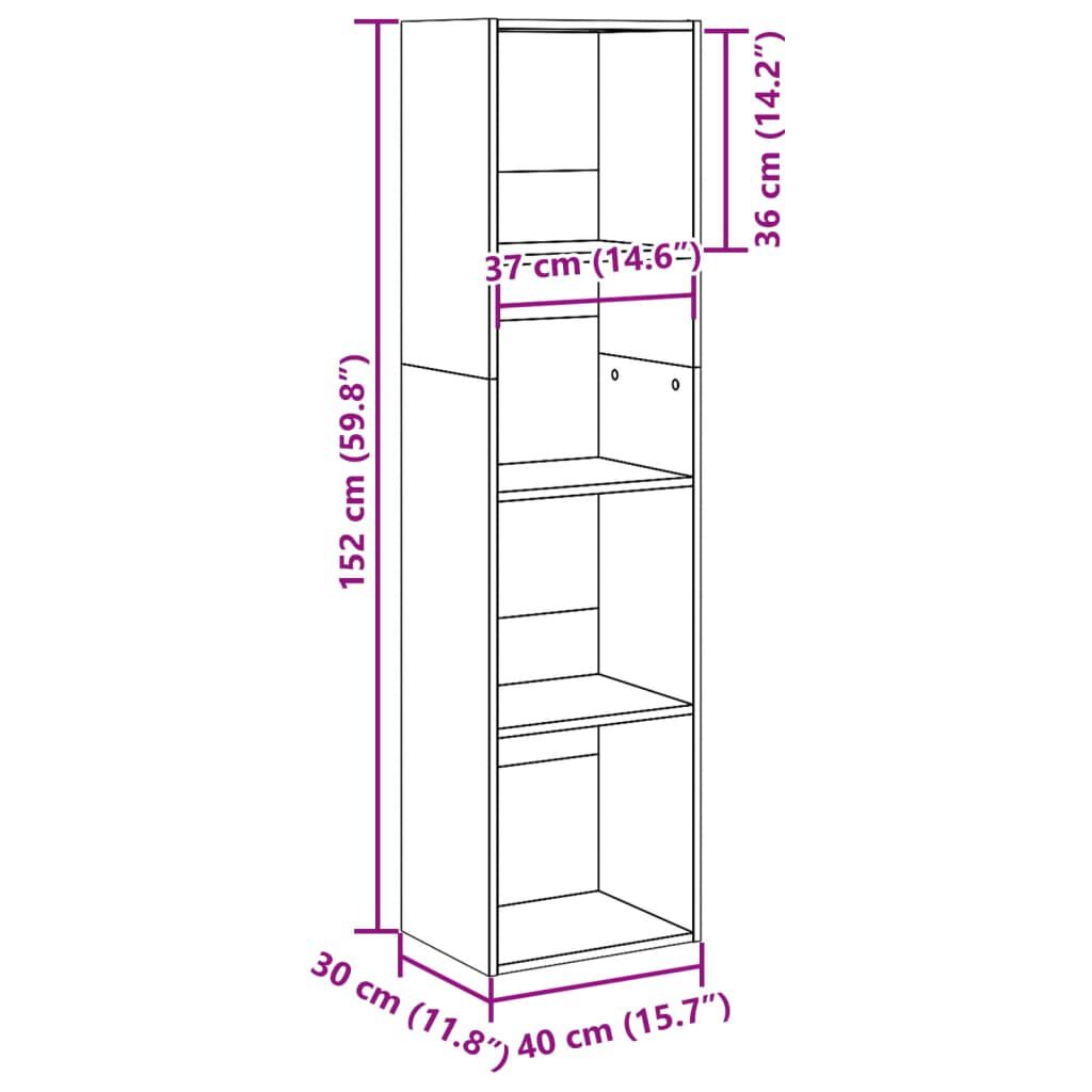 vidaXL Βιβλιοθήκη Sonoma Δρυς 40x30x152 εκ. από Επεξεργασμένο Ξύλο