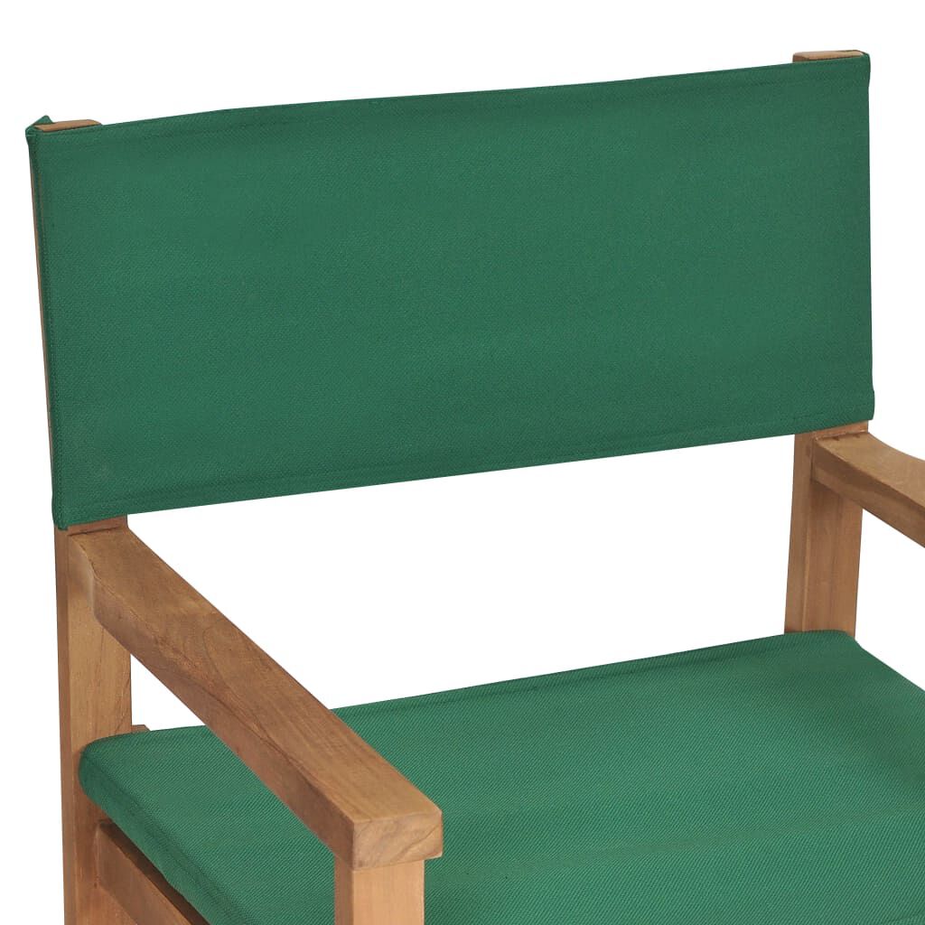 vidaXL Καρέκλα Σκηνοθέτη Πράσινη από Μασίφ Ξύλο Teak