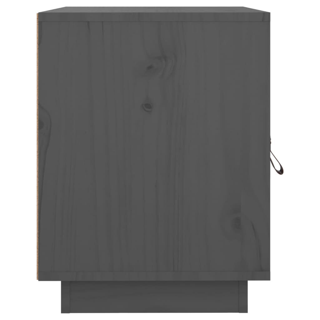 vidaXL Κομοδίνο Γκρι 40 x 34 x 45 εκ. από Μασίφ Ξύλο Πεύκου