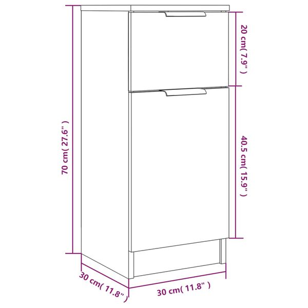 vidaXL Ντουλάπι Καπνιστή Δρυς 30x30x70 εκ. από Επεξεργασμένο Ξύλο
